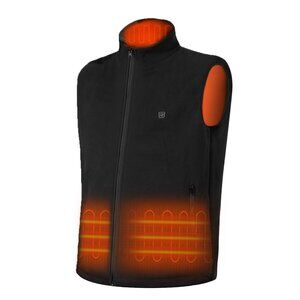 Heated Fleece Vest Electric USB-Powered Adjustable Fit Unisex Outdoor Winter